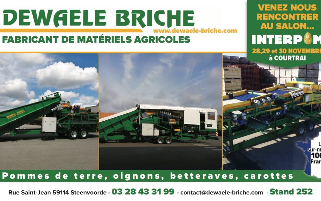 Venez nous retrouver au salon Interpom de Coutrai du 28 au 30 novembre 2021.